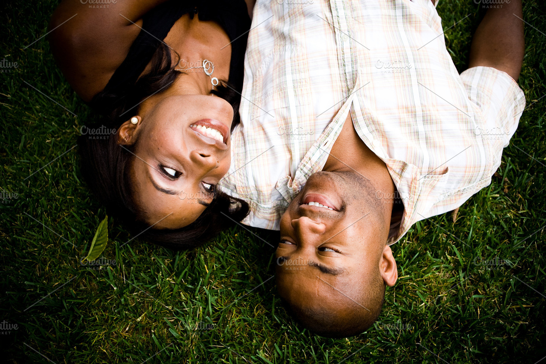 Engagement Couple in Grass