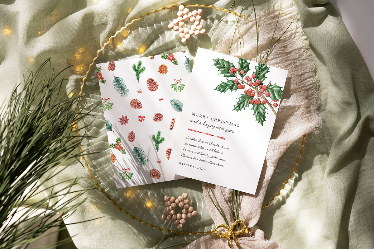 Holly - Christmas & New Year Card, an Invitation Template by CinderHeart Designs (Photo 3 of 4)