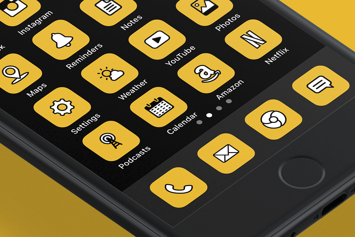 Bold iOS 14 iPhone Custom App Icons, an Icon by Cornfield Studio (Photo 3 of 4)