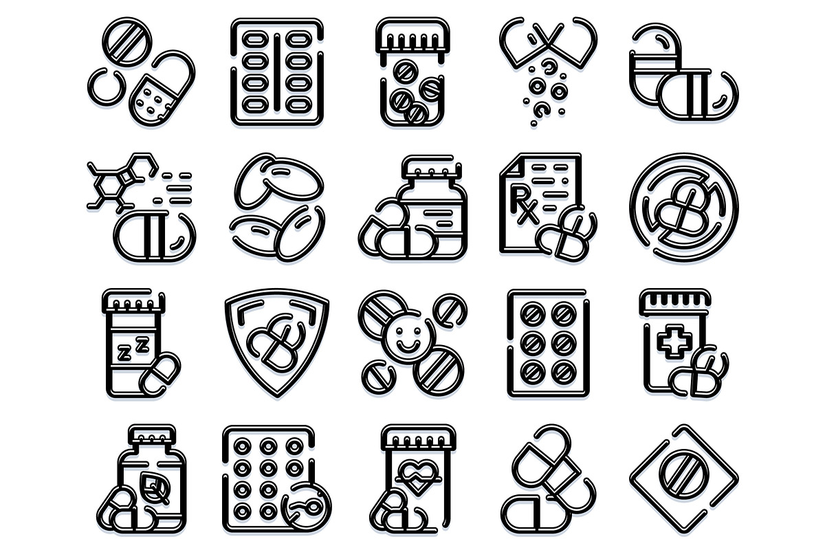 Medicine pills and drugs outline, an Object Graphic by pikepicture (Photo 2 of 3)