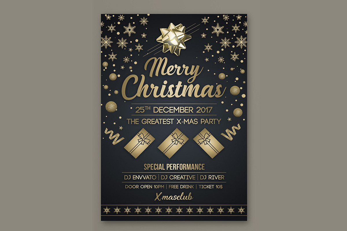 Merry Christmas Flyer, a Flyer Template by Creative  designer (Photo 1 of 3)