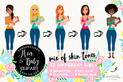 Mom & Baby Portrait Clip Art, a Person Illustration by Lauren Lesley Studio (Thumbnail 1 of 33)