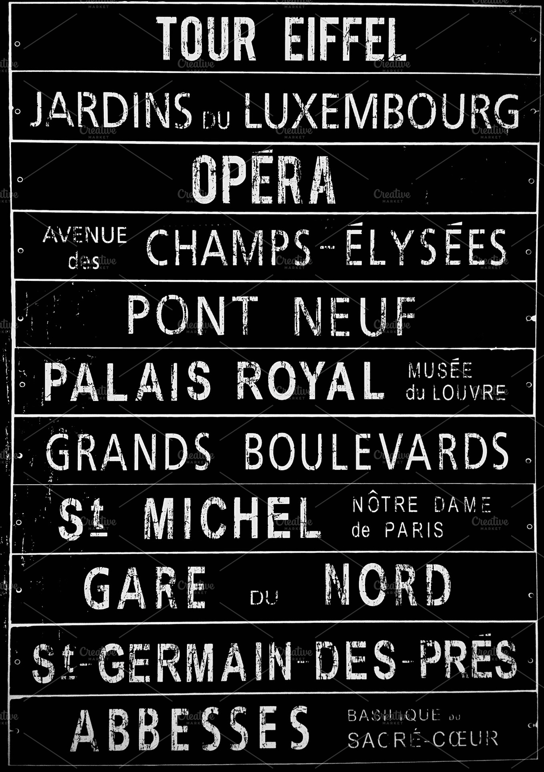 sign with famous places Paris, an Arts & Entertainment Photo by Shootdiem