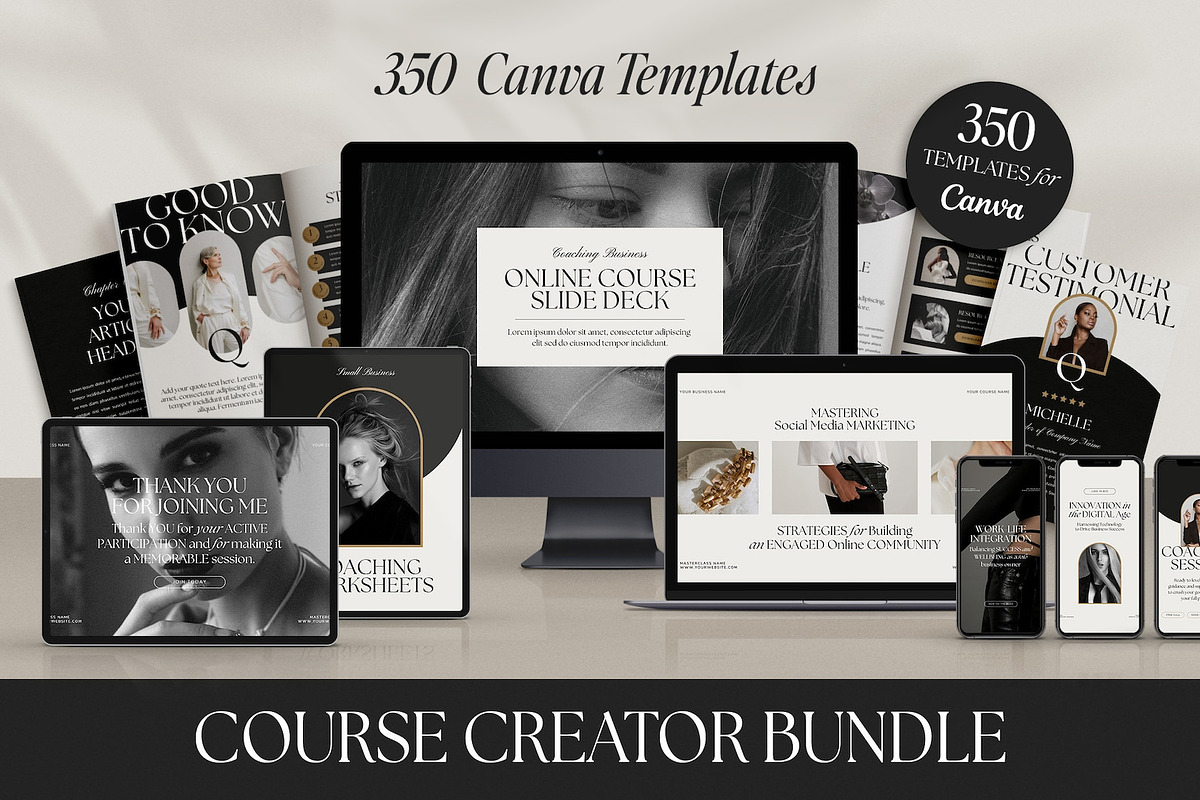 Business Course Creator Bundle CANVA, a Magazine Template by Studio Loire