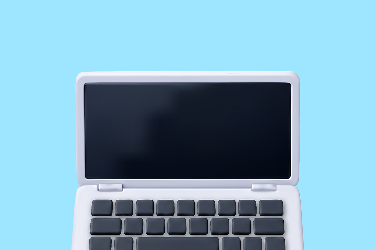 3D open laptop computer, a Technology Illustration by Abscent (Photo 3 of 3)