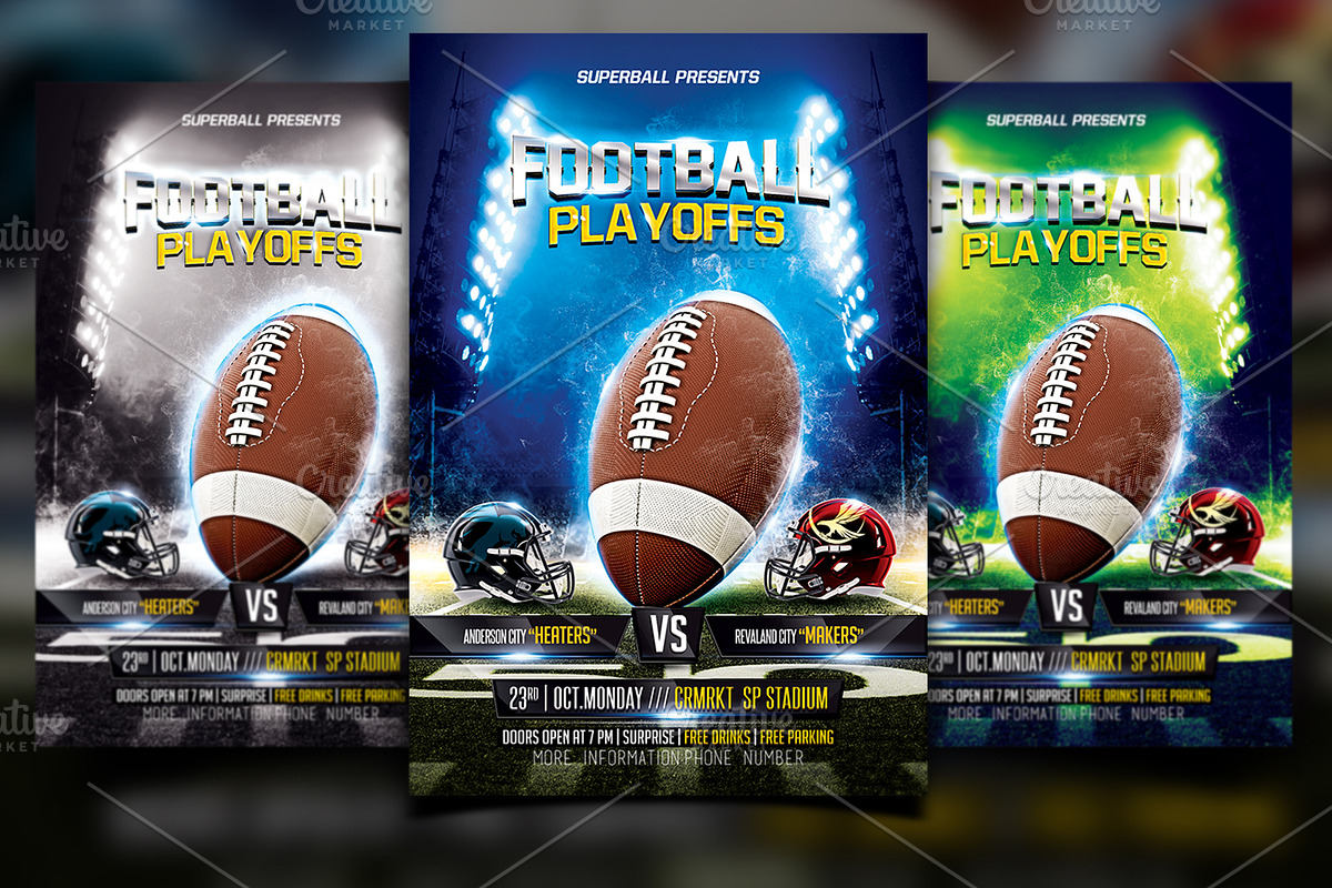 10 Football Flyer Bundle, a Flyer Template by Basez Flyers