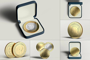 Coin Mock-up, a Product Mockup by zippypixelstudio