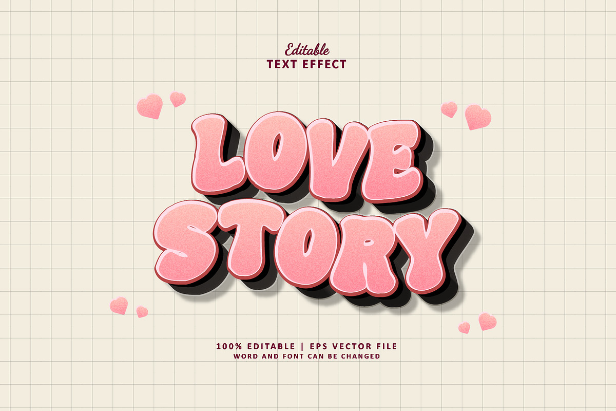 Text Effect Love Story, a Layer Style Add-On by Navy Graphic (Photo 1 of 2)