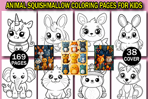 Animal Squishmallow Coloring Book