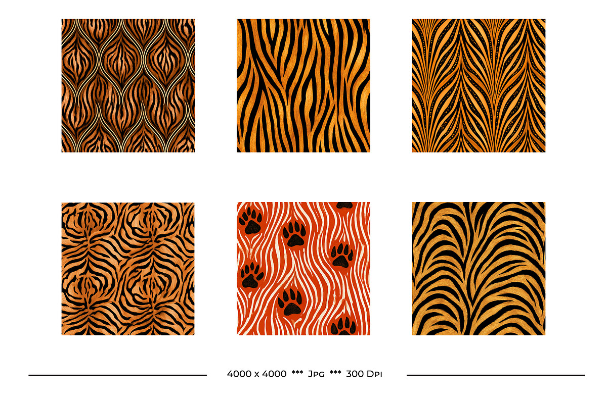 Tiger Print Retro Art Designs, a Pattern Graphic by karenfoleyphoto (Photo 3 of 7)