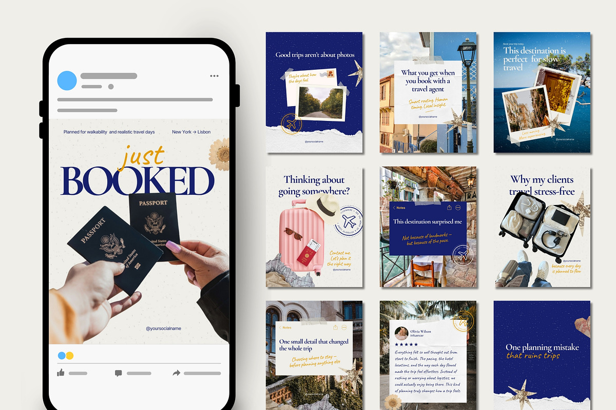 Scrapbook Travel Business Instagram, a Social Media Template by Anna Design Studio (Photo 5 of 10)