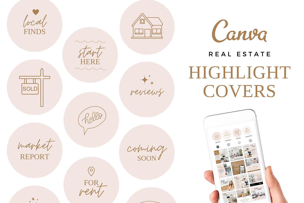 Instagram Story Highlight Covers, a Social Media Template by Ciera Design Templates (Photo 1 of 7)