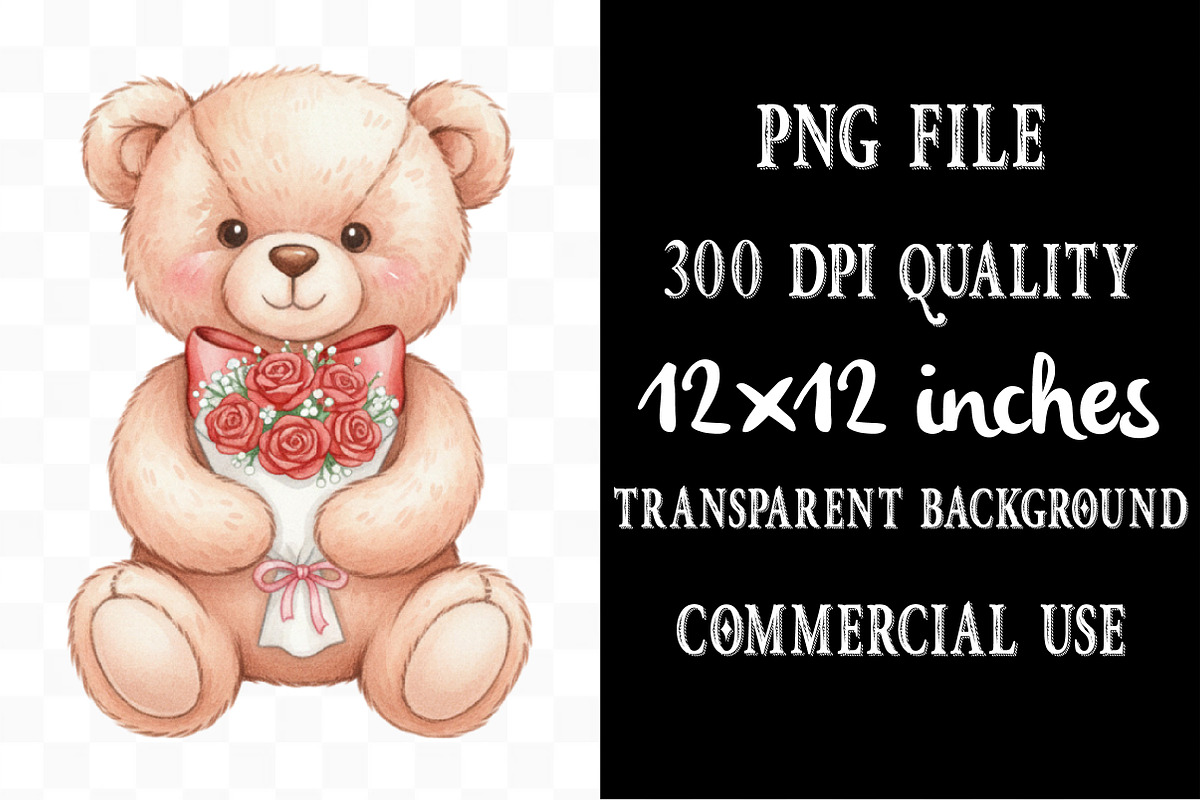 Valentine's Day Teddy Bear Clipart, an Illustration by Designking (Photo 4 of 5)