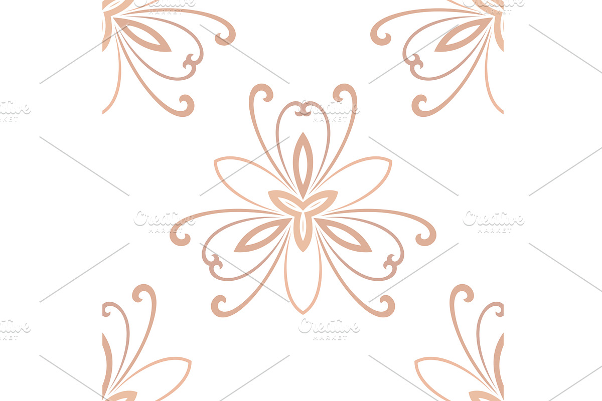 Floral Fine Seamless Vector Pattern, a Decorative Illustration by FineArtStudio (Photo 1 of 3)