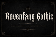 Ravenfang Gothic, a Blackletter Font by Wow Magic (Thumbnail 1 of 5)