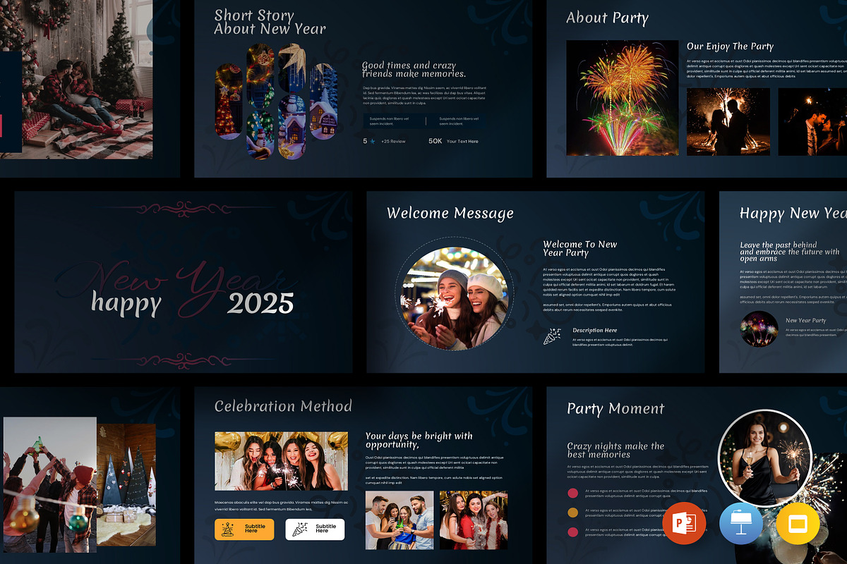 Happy New Year Presentation Template, a Presentation Template by evgenystudio (Photo 1 of 8)