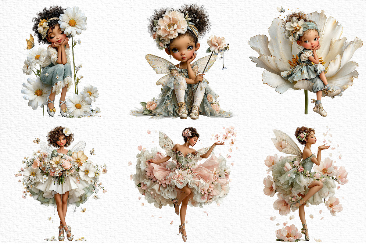 Whimsical Spring Fairy Clipart Png, an Illustration by Craft Nest (Photo 4 of 11)