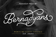 Bernadyans - Monoline Script Font, a Script Font by Inviline.co (Thumbnail 1 of 12)