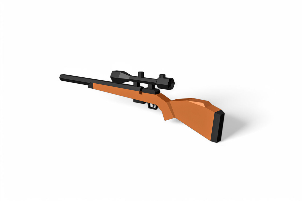 Airgun rifle - 3d papercraft, a Print Template by PAPER amaze