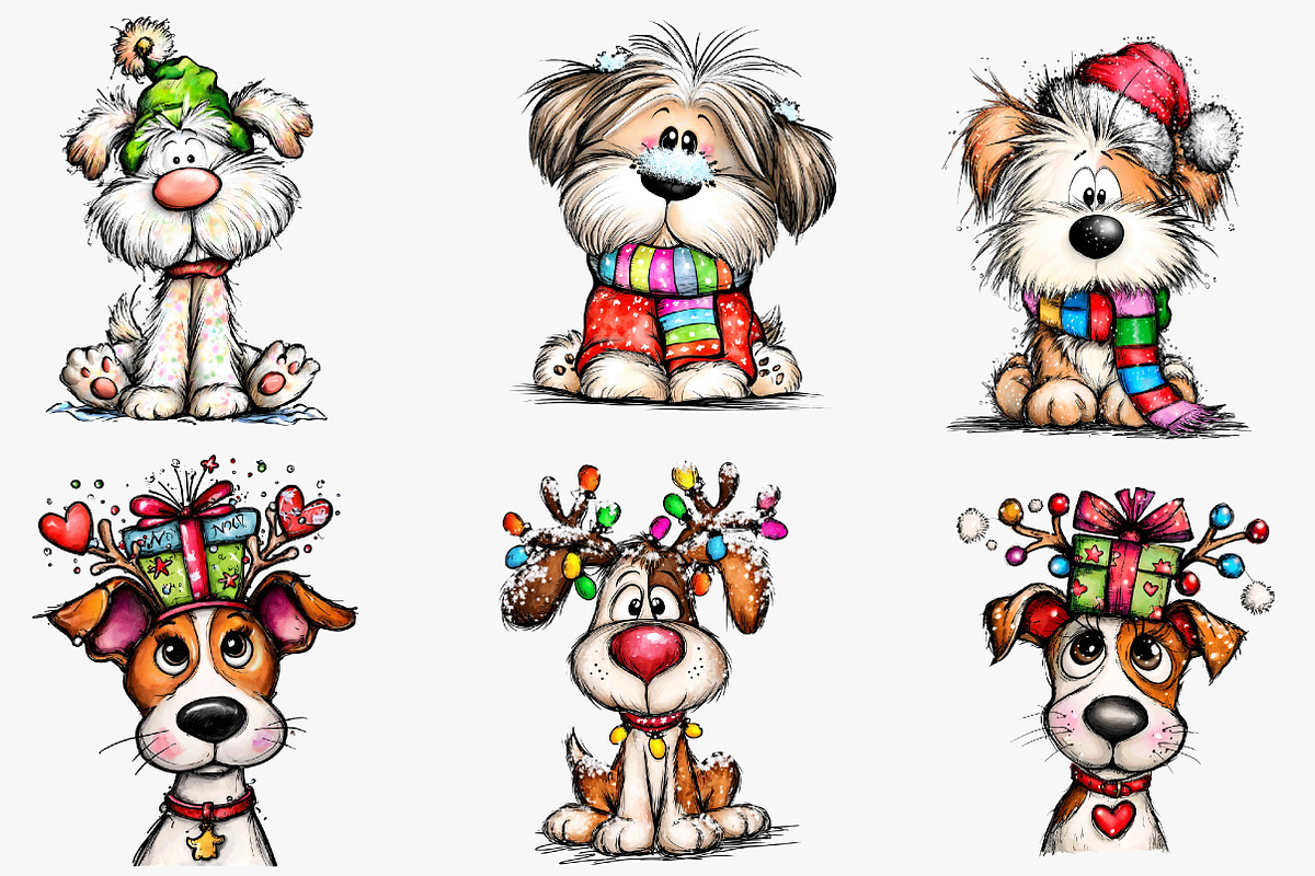 Whimsical fuluffy dog clip art, an Illustration by CreationArt (Photo 4 of 5)