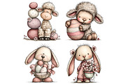 Whimsical Easter Animals Clipart, an Illustration by DreamPrint404 (Thumbnail 2 of 7)