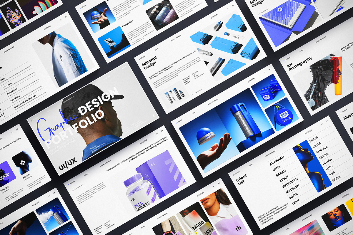 Minimal Design Portfolio Template, a Presentation Template by Studio Monova (Photo 2 of 19)