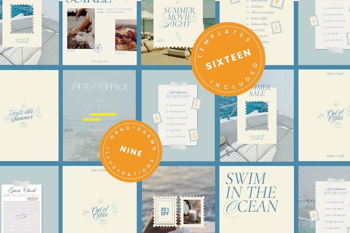 Coastal Instagram Canva Templates preview 8