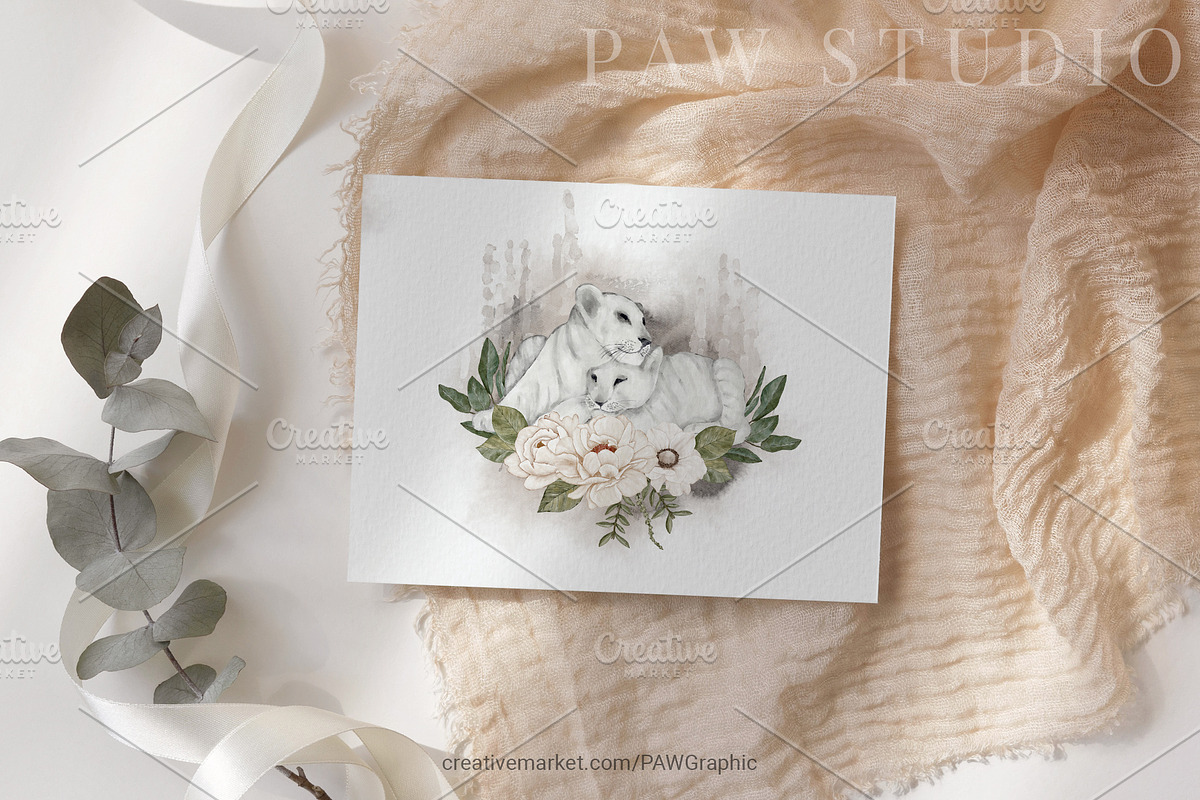 Wild Animals Watercolor Clipart, an Animal Illustration by PawGraphic (Photo 9 of 12)