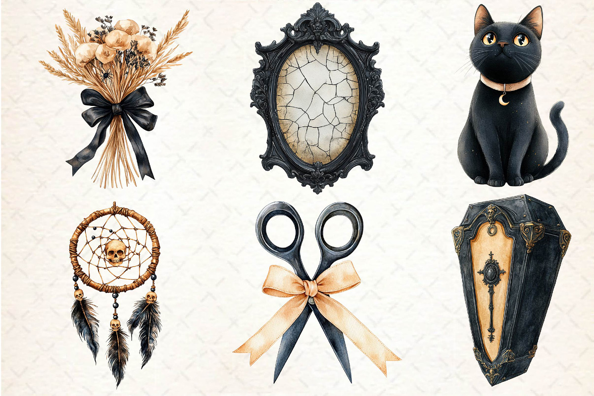 Beige & Black Halloween Clipart, an Illustration by Dream Creation (Photo 3 of 7)