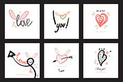 Valentine`s Day Greeting Cards, an Illustration by GalaStudio (Thumbnail 2 of 5)
