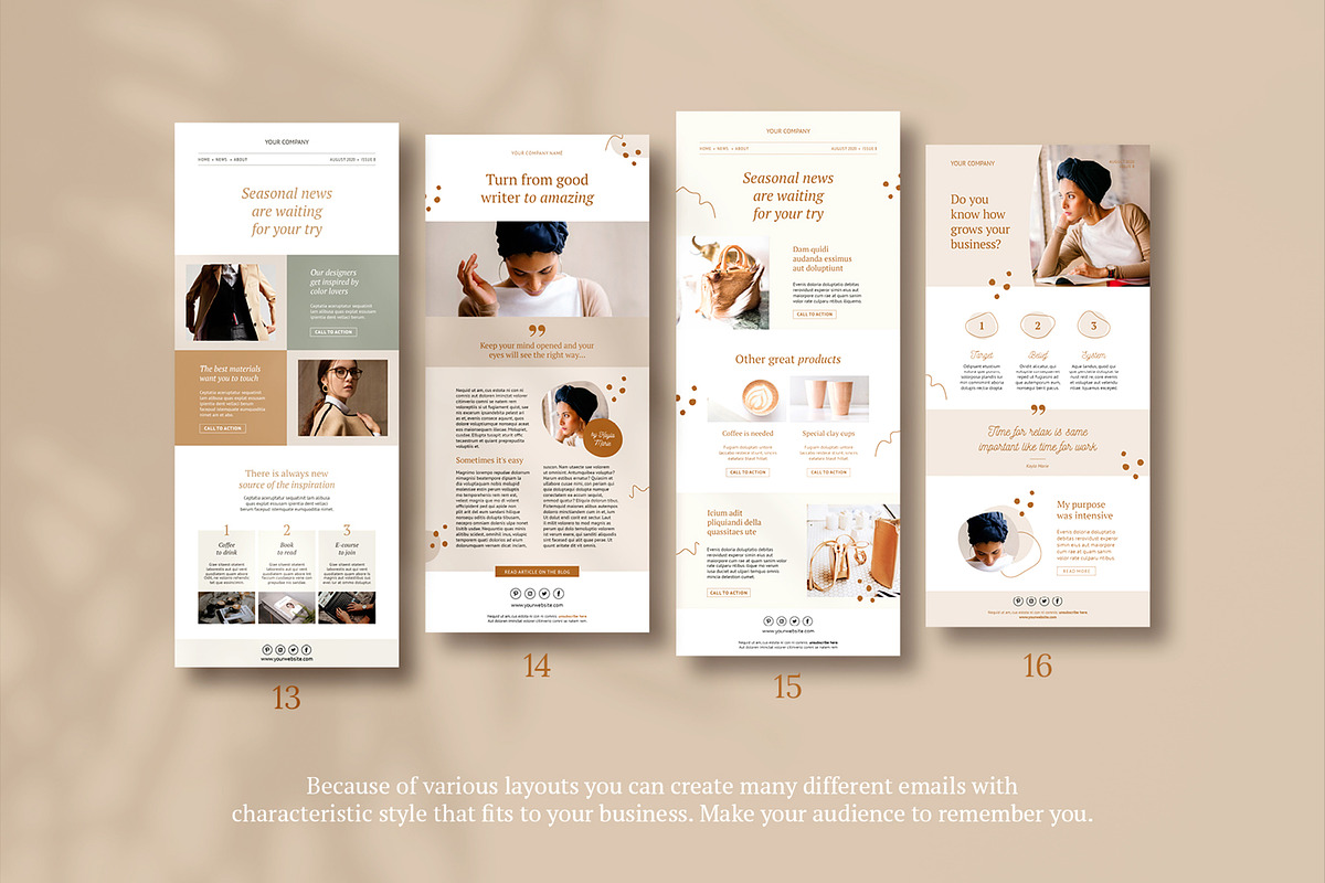 Newsletter / CANVA, PS, INDD / Kayla, an Email Template by Mirazz (Photo 9 of 13)