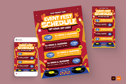 Music Fest Rundown Flyer Set