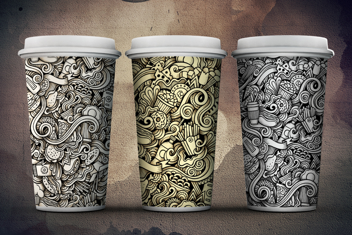 Fast Food Graphics Patterns, a Pattern Graphic by BALABOLKA (Photo 6 of 7)