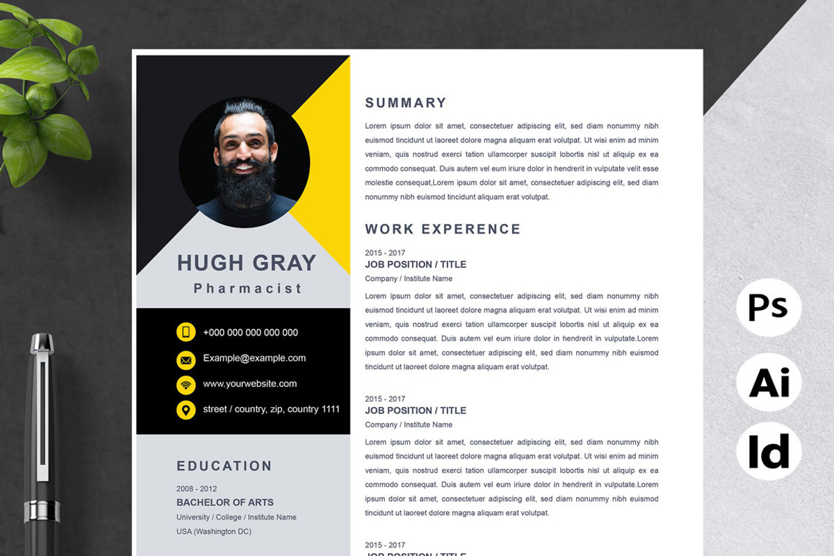 Pharmacist Resume | CV Template, a Resume Template by Attractive Resume (Photo 1 of 3)