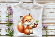 Watercolor Autumn Fox Clipart, an Illustration by Rose Art (Thumbnail 5 of 8)