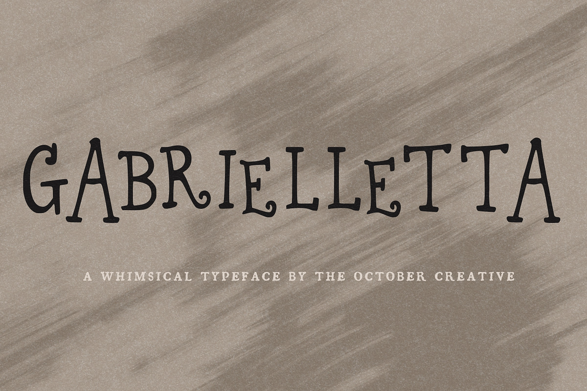 Gabrielletta Wobbly Serif Font, a Serif Font by The October Creative (Photo 1 of 8)