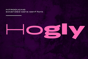 Hogly Extended Sans Serif Font, a Sans Serif Font by MACK 75