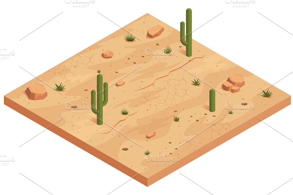 Desert stones and plants mega set, a Texture Illustration by Golden Sikorka