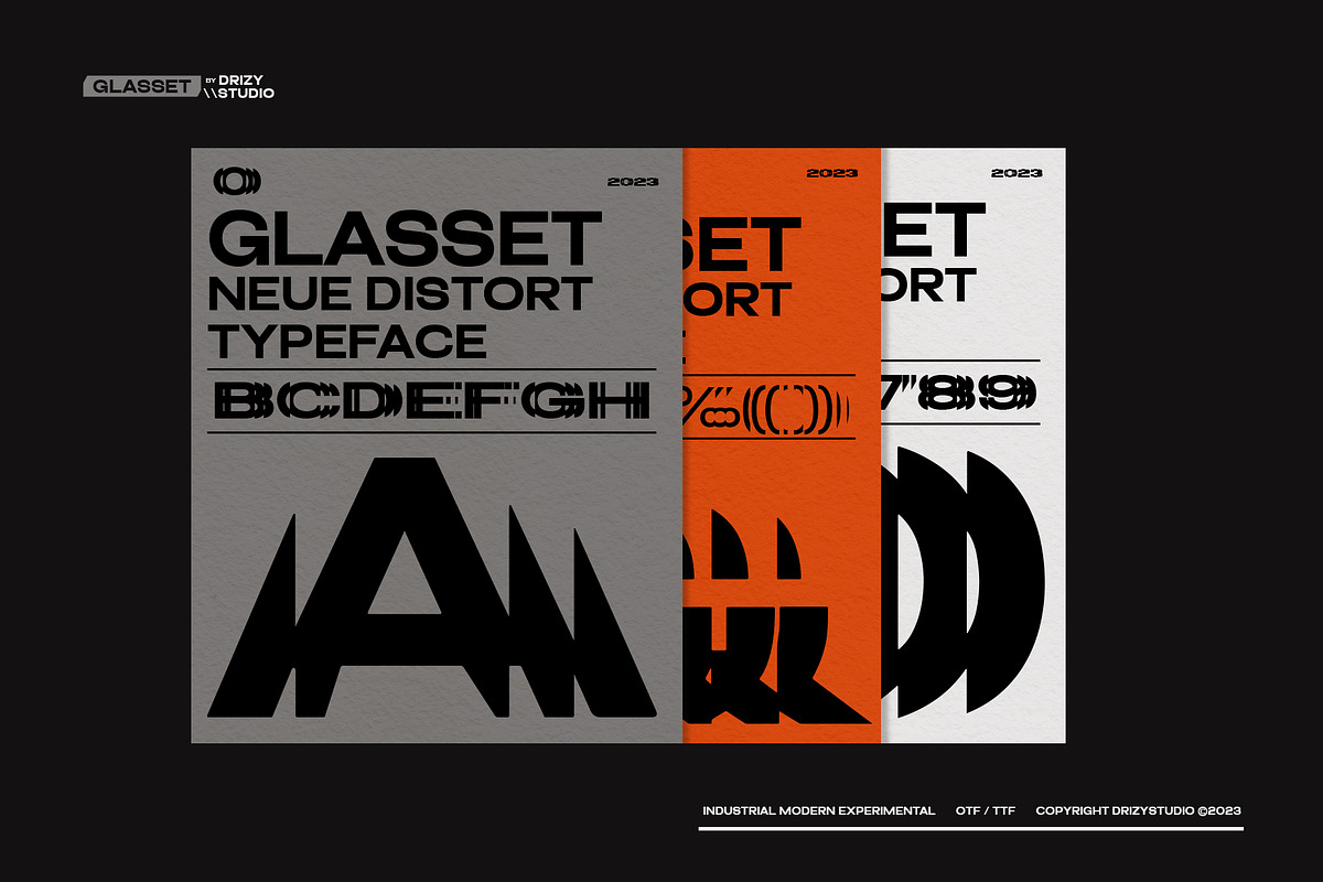 Glasset – Experimental Distort Font, a Sans Serif Font by Drizy (Photo 7 of 10)