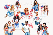 4th of July Clip Art Patriotic, a Person Illustration by GlamArtZhanna (Thumbnail 5 of 8)
