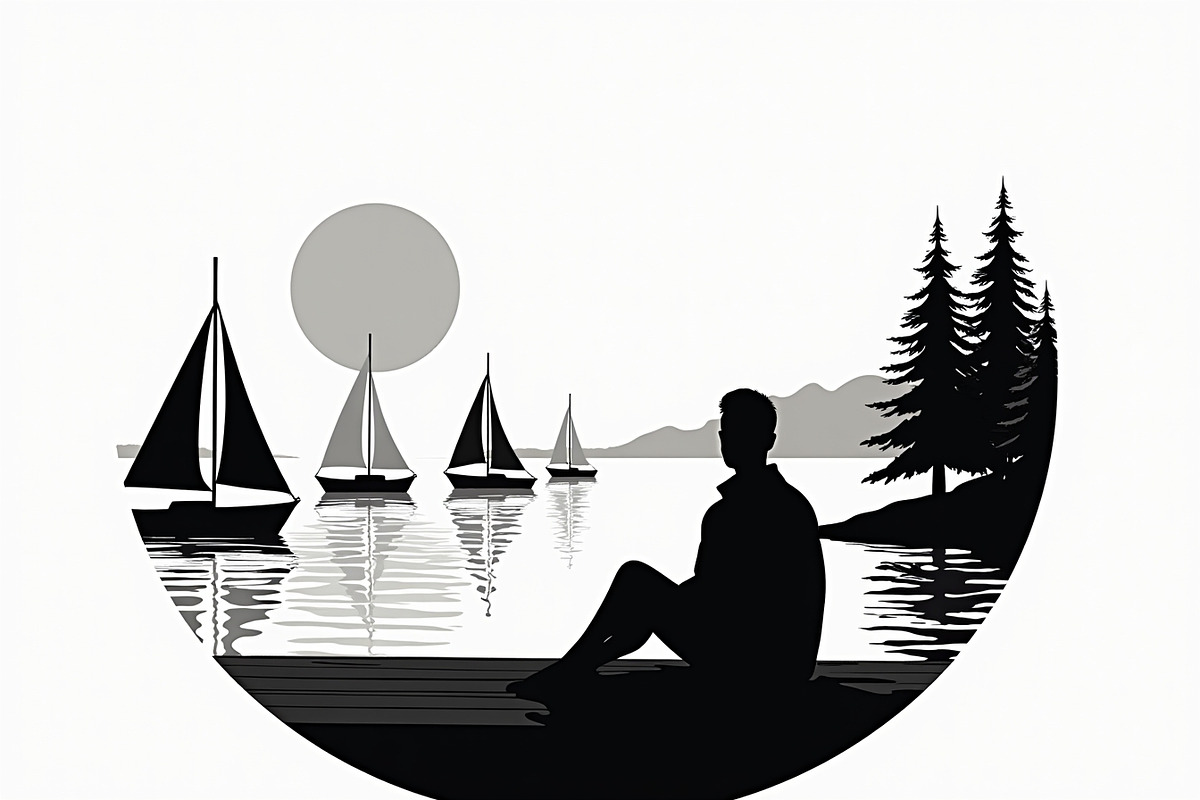Mindful Lake Meditation Set, an Illustration by Designs_River (Photo 8 of 9)