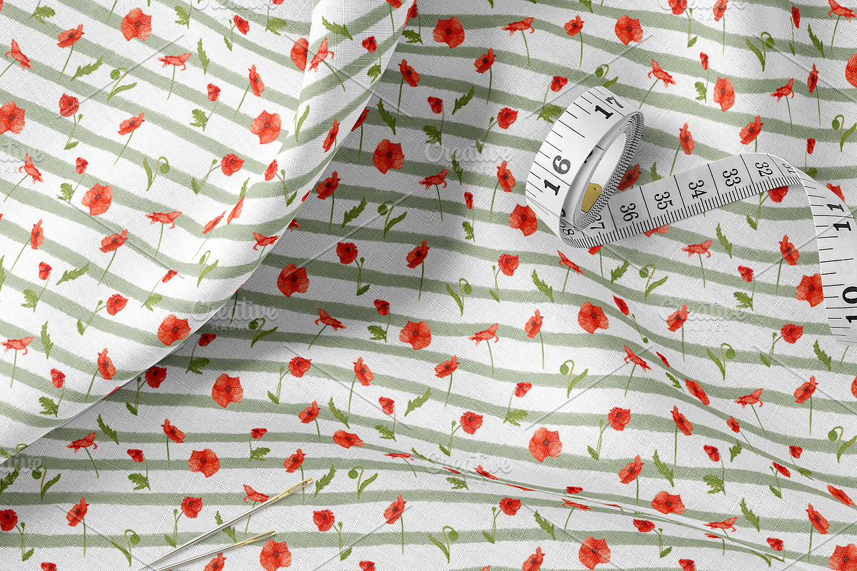 Wildflowers, stripes, checks bandle, a Pattern Graphic by Oksana Dovhopol Art (Photo 6 of 23)