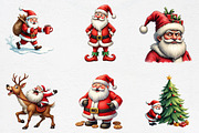 Funny Christmas Santa Clipart Bundle, an Illustration by CrexoraLab (Thumbnail 2 of 5)