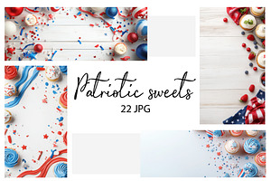 4th of July Cupcake Flat Lay