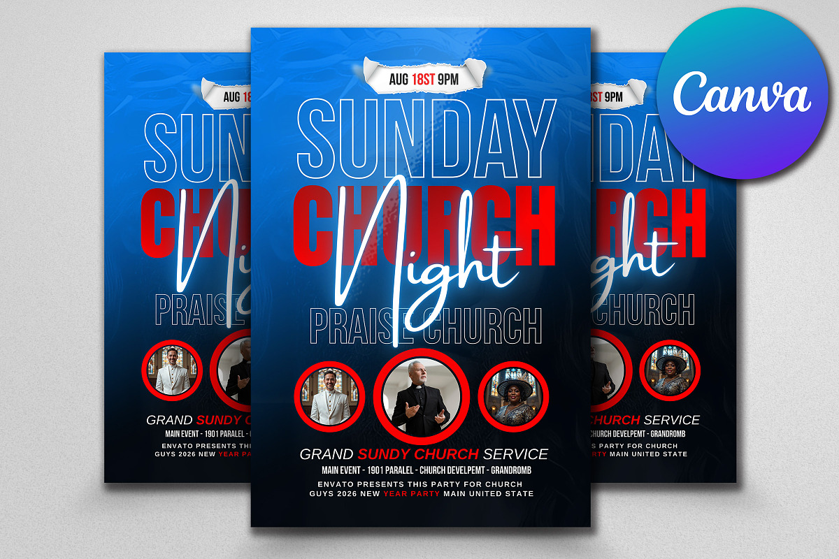 Divine Sunday Service Church Flyer, a Flyer Template by Psd Templates (Photo 2 of 3)