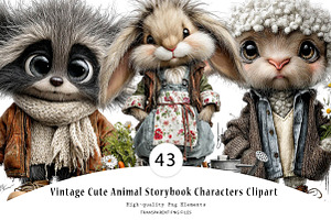 Vintage Cute Animal Storybook, a Seasonal Illustration by CreationArt