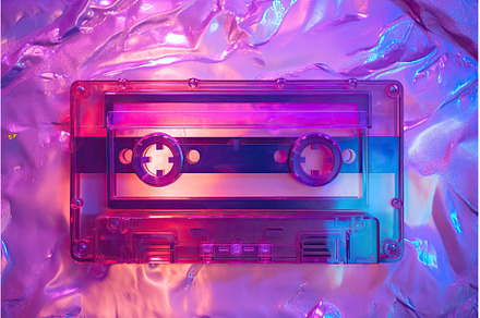 old cassette in color of holographic, a Technology Photo by Neirfy