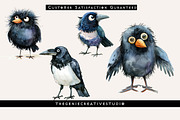 Fluffy Crow PNG Clipart Set, an Animal Illustration by Geniecreativestudio (Thumbnail 4 of 9)