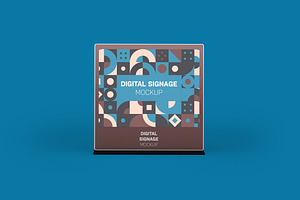 Square Digital Signage Mockup, an Advertising Mockup by Qaleb Studio