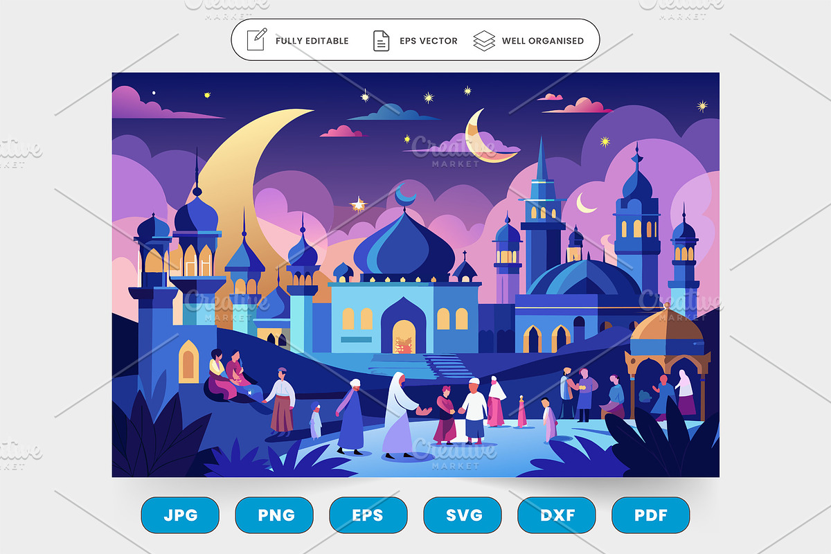 A whimsical Eid al-Adha background i, a Graphic by SaroStock